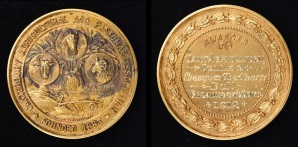 Canterbury A&amp;amp;P Association medal, Awarded to Canterbury Agricultural College for Champion Shorthorn Bull “Broadhook’s Stamp”, 1912