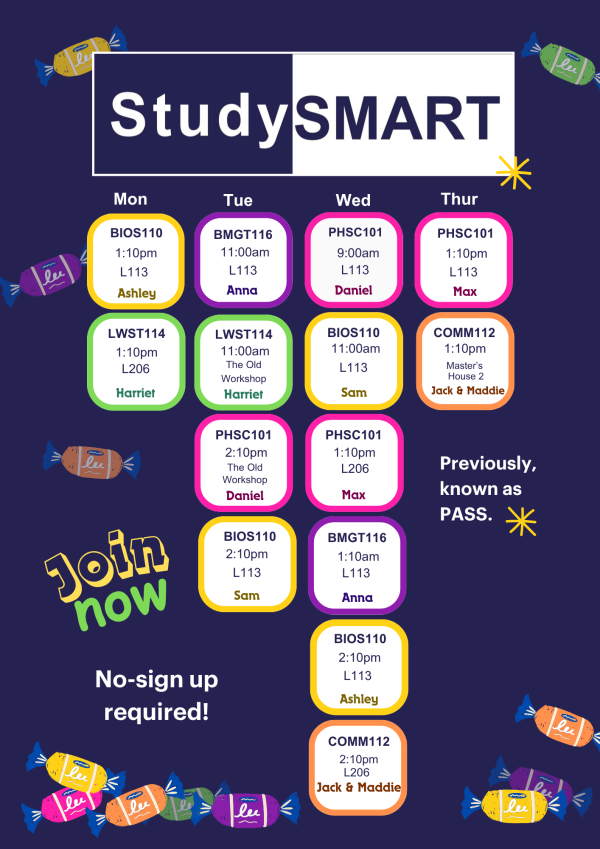 StudySMART semester 1 timetable